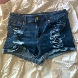 aeo ripped jean shorts